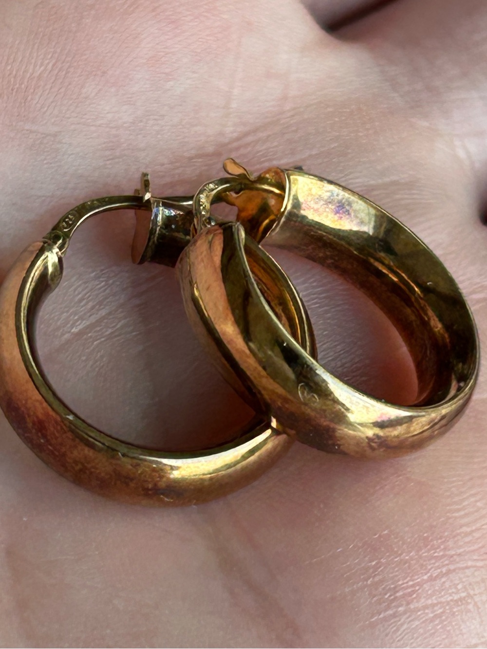 Silver Italian Gold vermeil Hoop Earrings - Classic Women's Jewelry